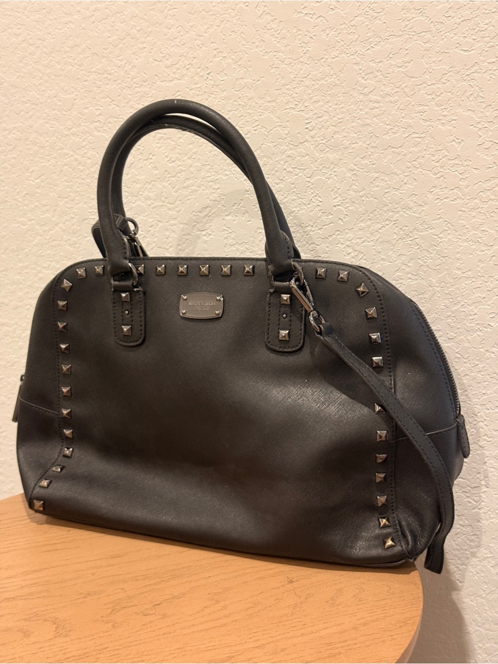 Michael Kors Black‎ Studded Dome Satchel